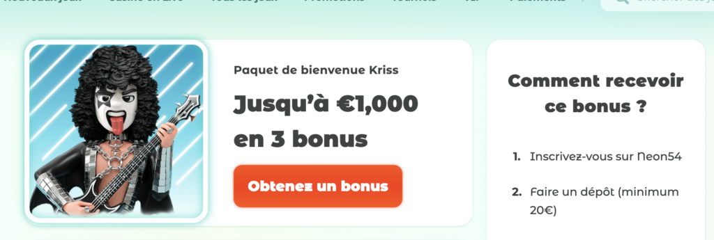 kriss : 1000 euros de bonus sur 3 depot